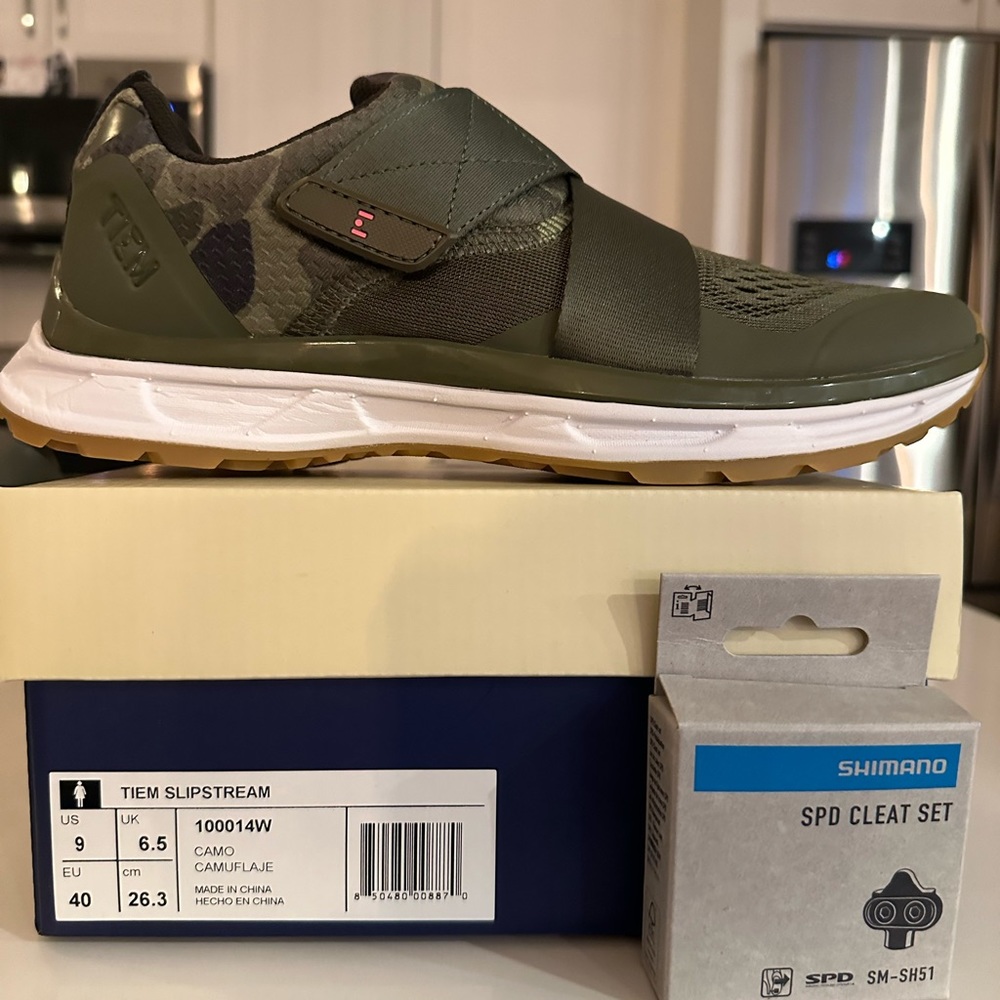 Tiem Cycling Shoe - Slipstream - Camo - with SPD Cleats